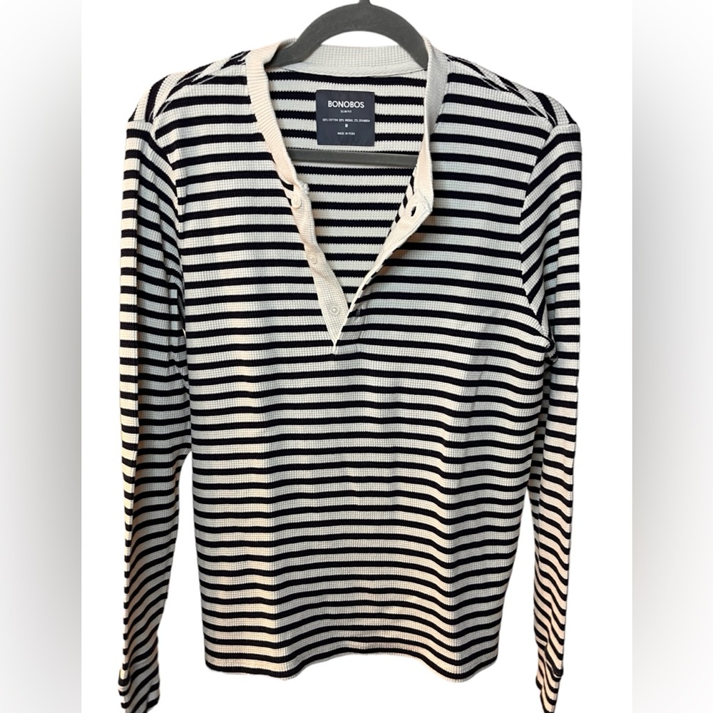 Bonobos Men’s Slim Fit Striped Henley Medium